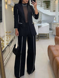 The Gaëlle Co-Ord Set - blazer and wide leg trouser power suit set by Maison Adelaide