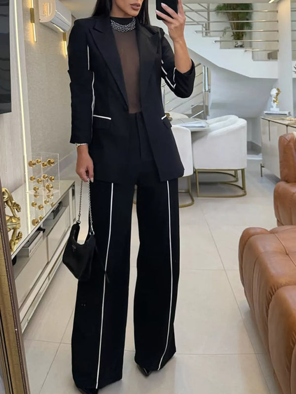 The Gaëlle Co-Ord Set - blazer and wide leg trouser power suit set by Maison Adelaide