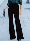 The Dominique Velvet Wide Leg Trousers - luxury velvet wide leg trousers by Maison Adelaide