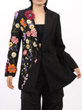 The Romaine Pearl Blazer - floral embroidered pearl detail blazer by Maison Adelaide